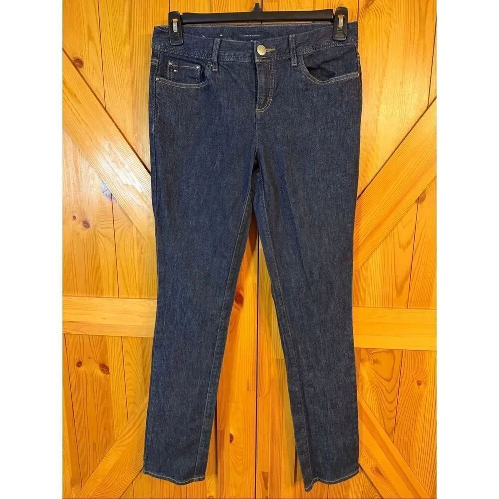 VINTAGE Tommy Hilfiger Women’s Straight Leg Dark Wash Jeans Size 8L (6513)
